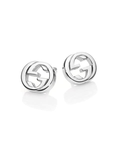 gucci round trademark earrings|gucci interlocking g silver earrings.